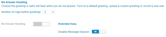 CAP Extended Away Settings